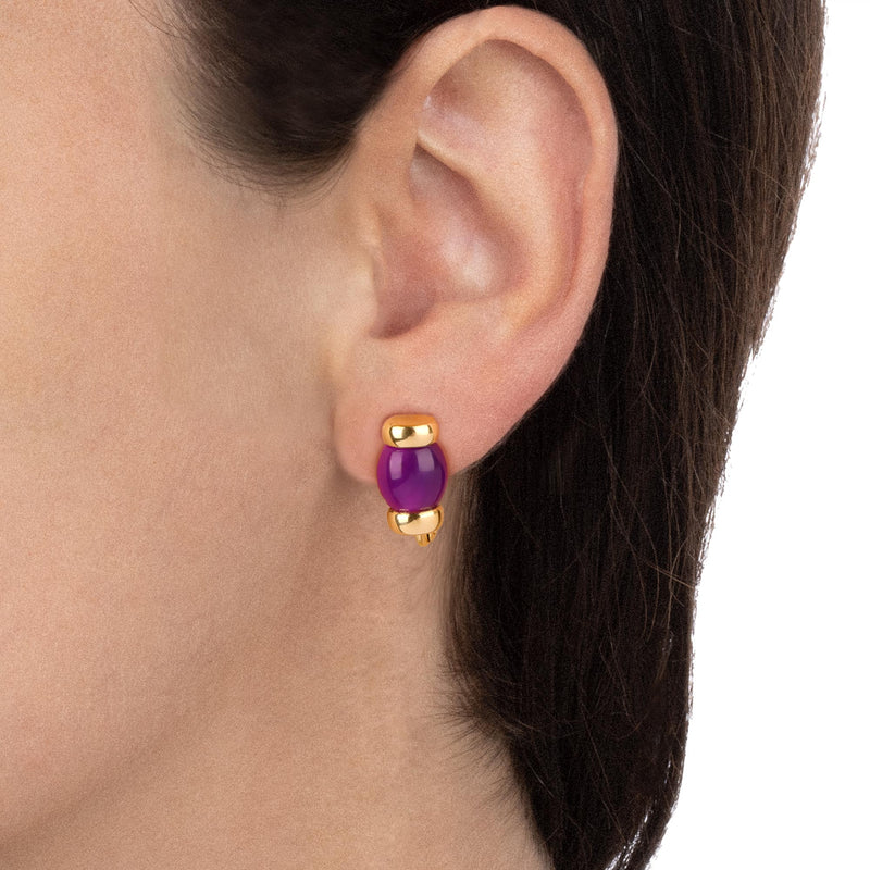 Le Carrousel Lobe Earrings Purple Jade