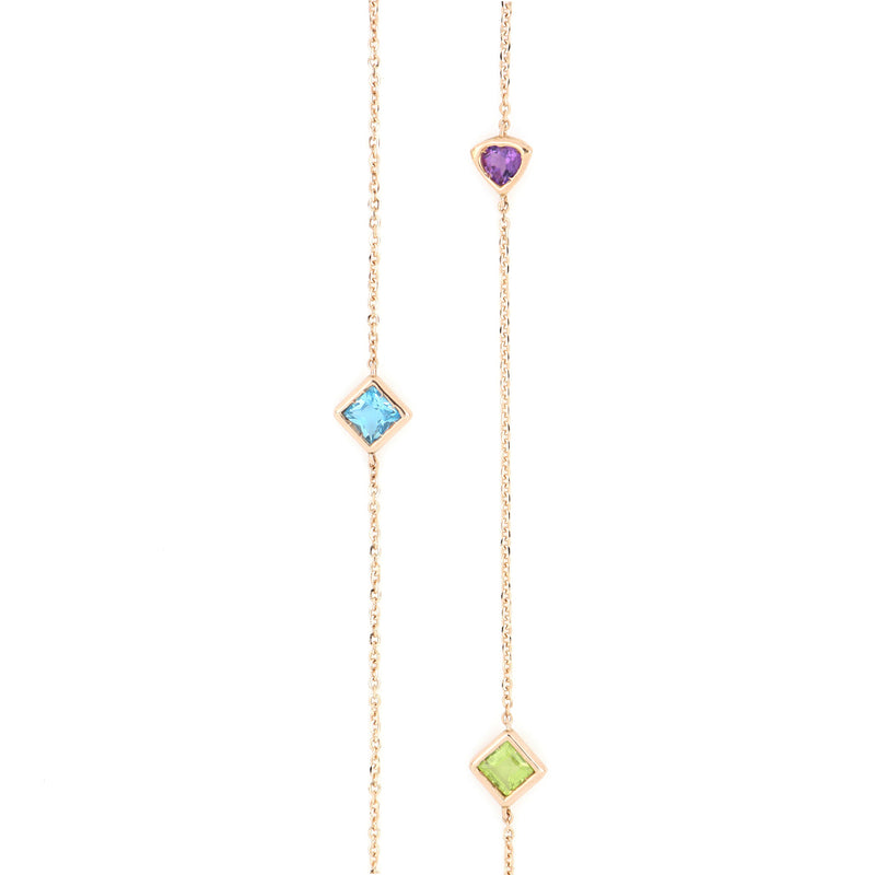 Collana Les Petits Bonbons 110 cm con Pietre di Colore e Diamanti Particolari Charms